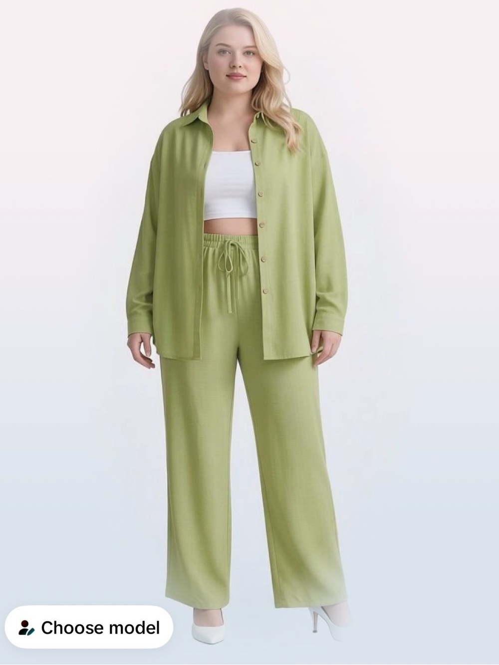 Bundle of 2: Women’s Wide-Leg Two-Piece Set (Pink & Chartreuse) XXL - Picture 7 of 14